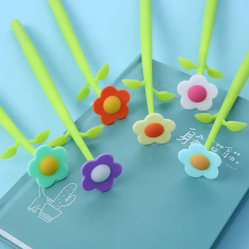 Korean creative cute soft silicone plant signature pen