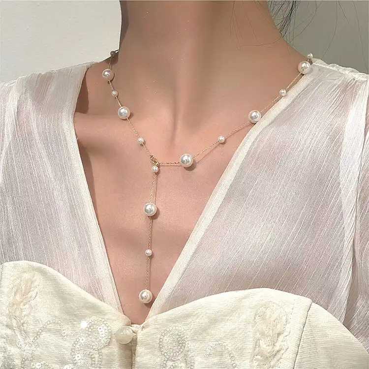 Large and small pearl necklace women Korean personality temperament fashion necklace clavicle chain