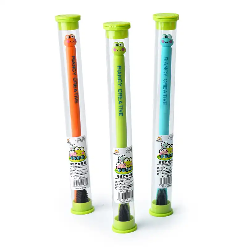 Cartoon frog bamboo charcoal soft toothbrush