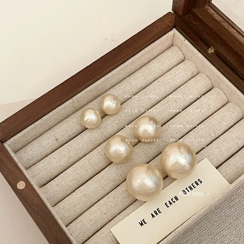 Japanese Pearl Large Pearl Earrings S925 Silver Needle Japanese and Korean Stud Earrings