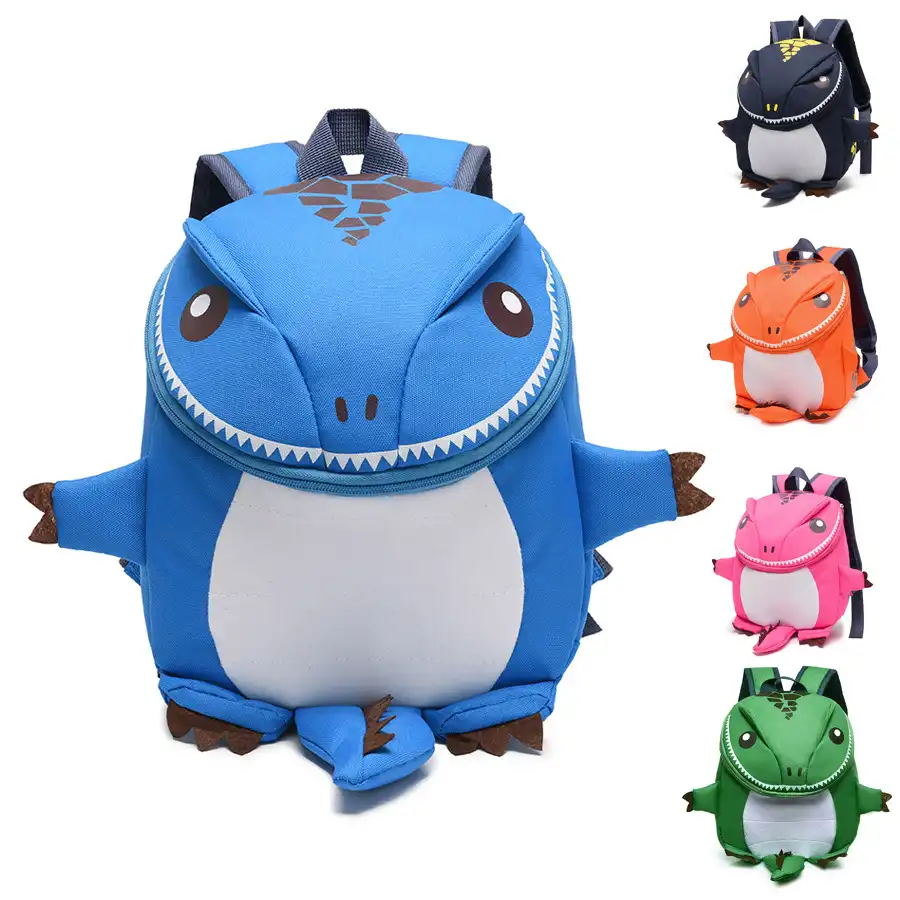 Cartoon children's school bag backpack through dinosaur backpack