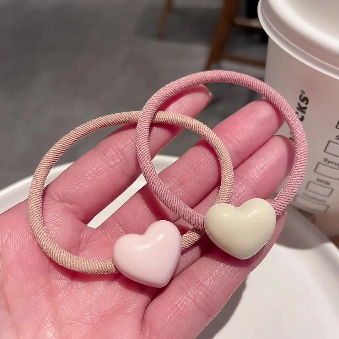Lovely Heart Hair Rope Tie Head Rubber Band Ponytail Hair Ties