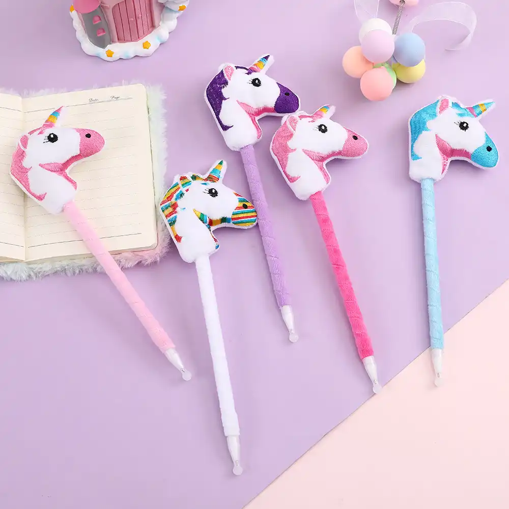 Unicorn cartoon plush ballpoint pen