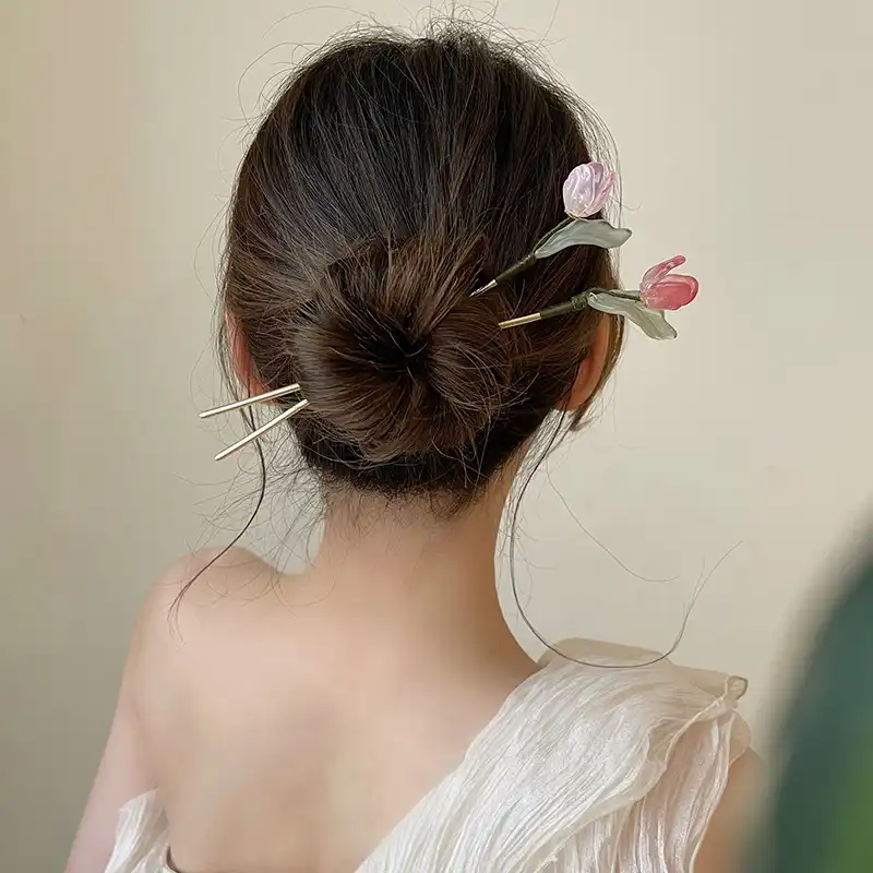 French Flower Hairpin Retro Elegant Temperament Hair Accessories Summer Petal Jewelry