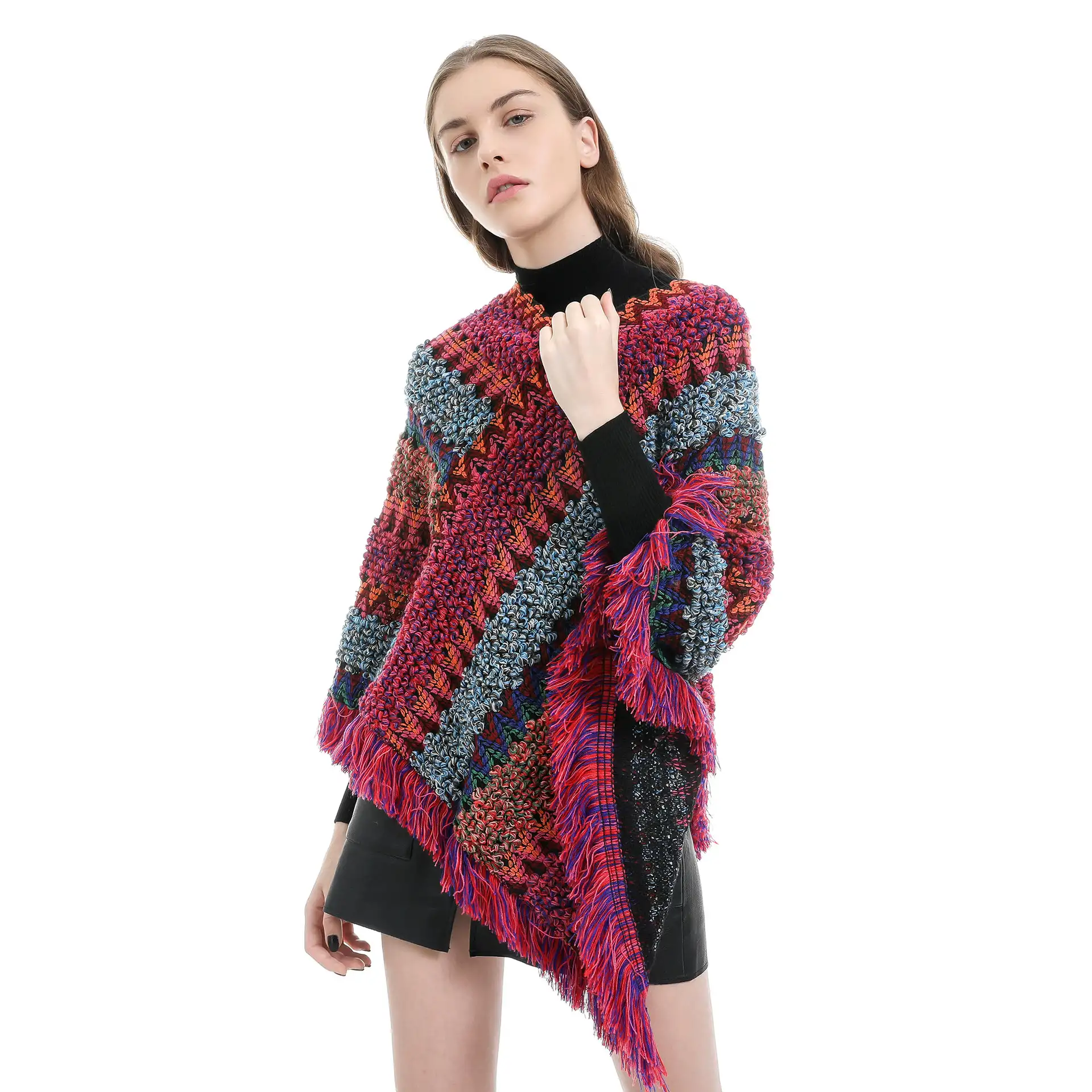 Autumn and winter new street herringbone tassel shawl warm scarf