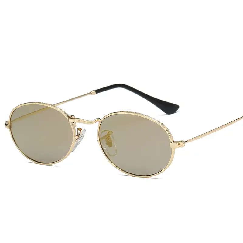 Retro oval frame sunglasses female colorful wild street shot sunglasses men