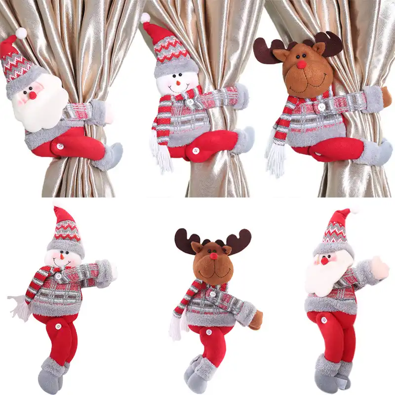 Christmas decoration supplies curtain door curtain buckle holiday window cartoon doll hug