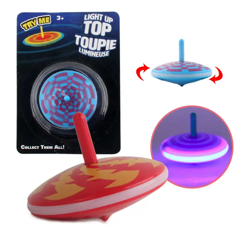 Flash revolving hand spinning top plastic children's toy