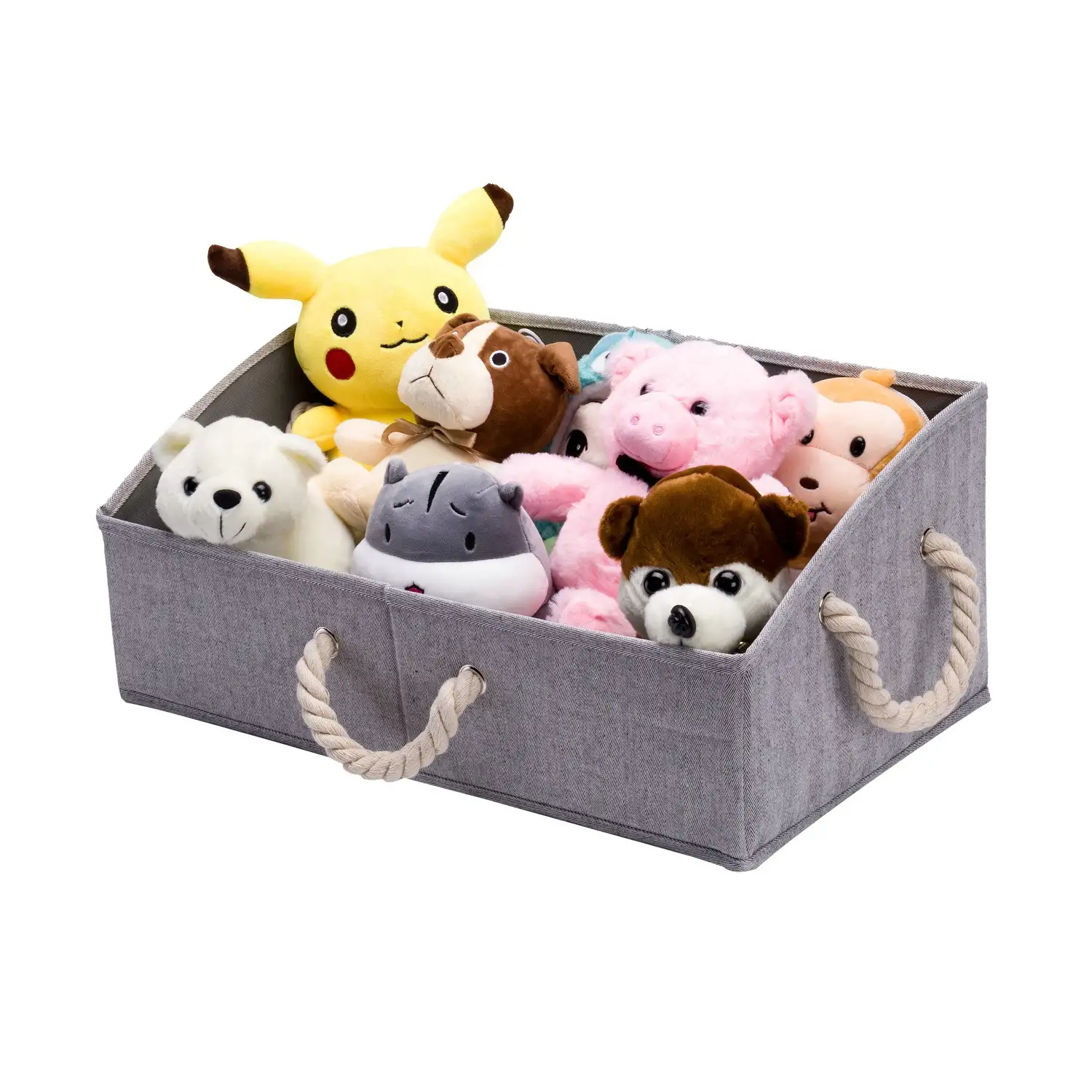 Folding herringbone cotton rope trapezoidal storage box storage basket