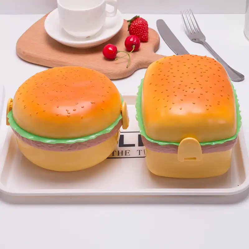 Hamburger lunch box microwave lunch box multi-layer crisper