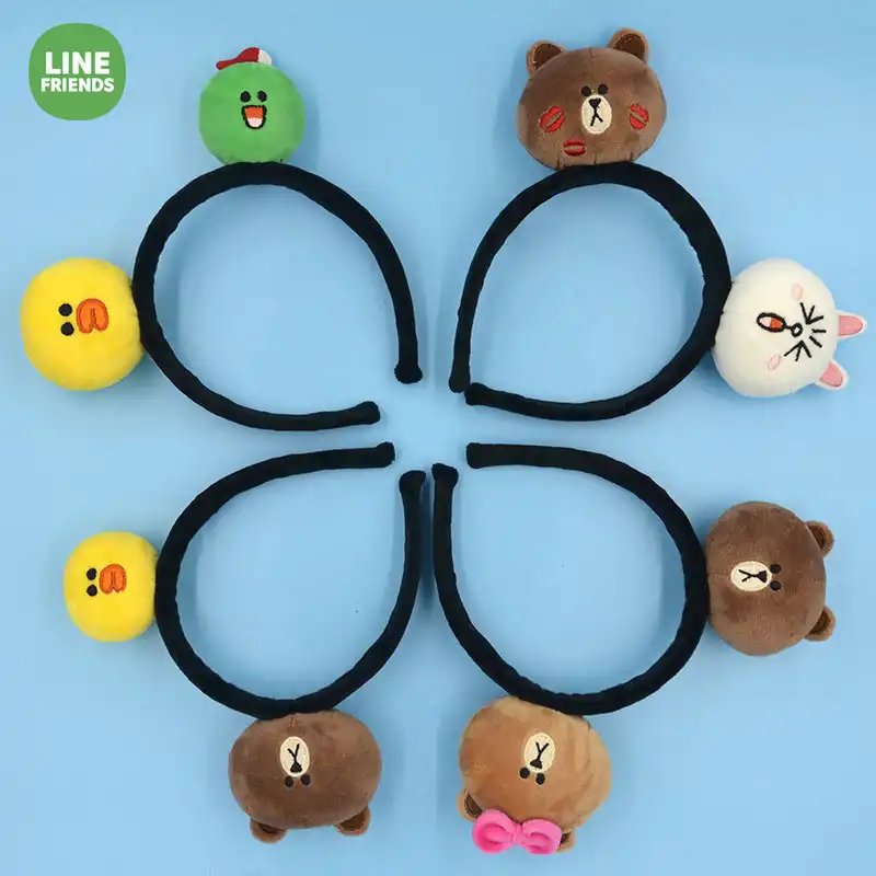 Children's plush brown bear headband