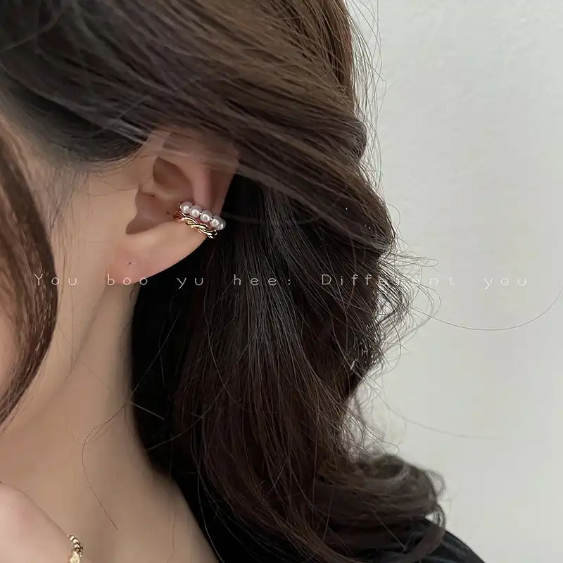 Double Layer French Pearl Ear Cuff Unpierced Earrings