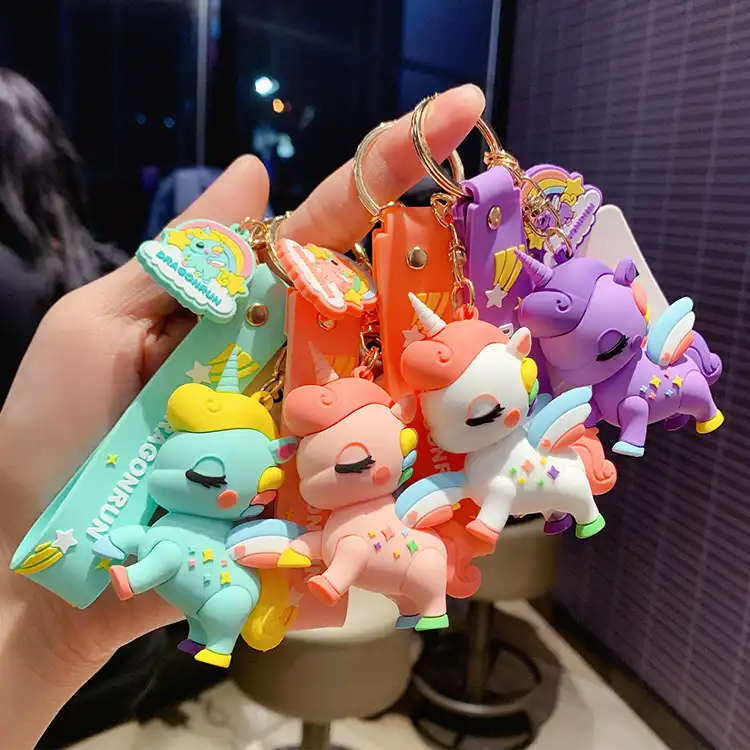 Car pendant unicorn doll key chain ring key chain