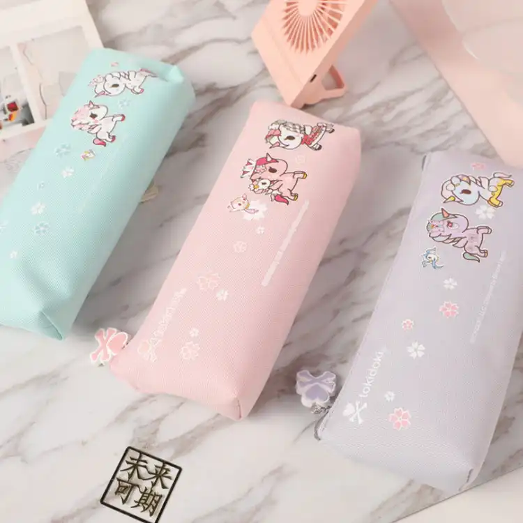 Unicorn flower series inverted trapezoidal pen pocket storage bag