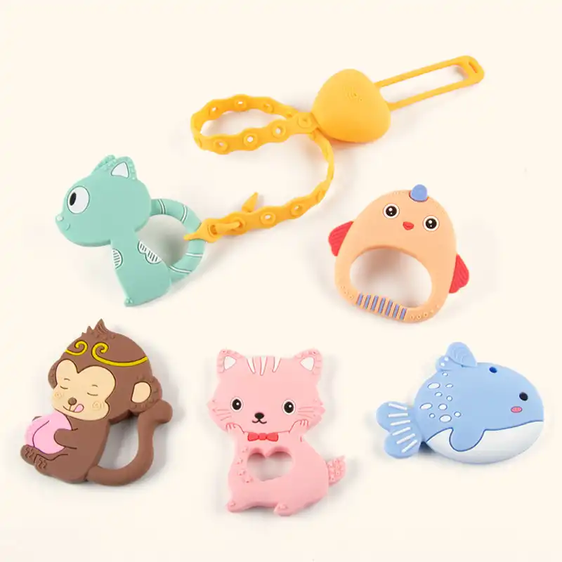 Baby teether baby silicone bite glue anti-bite hand to appease molar toy maternal and child supplies