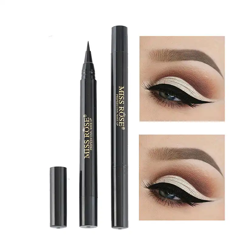 Ink eyeliner is rotated out of the tail of the liquid eyeliner