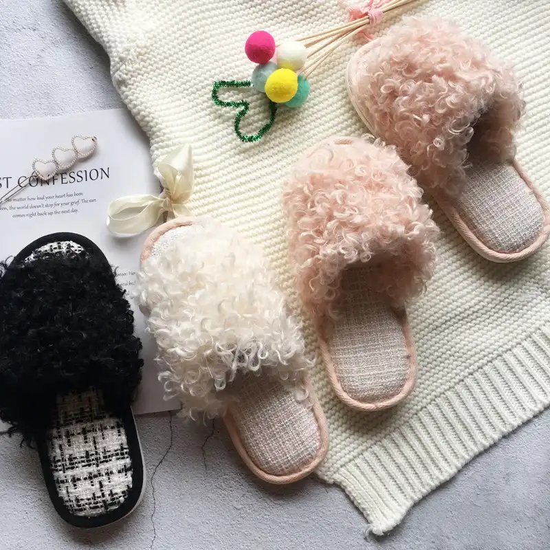 Japanese curly cotton slippers