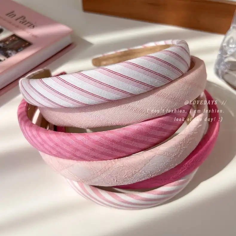 Pink headband wide-brimmed simple sponge heightening head hair accessories headband