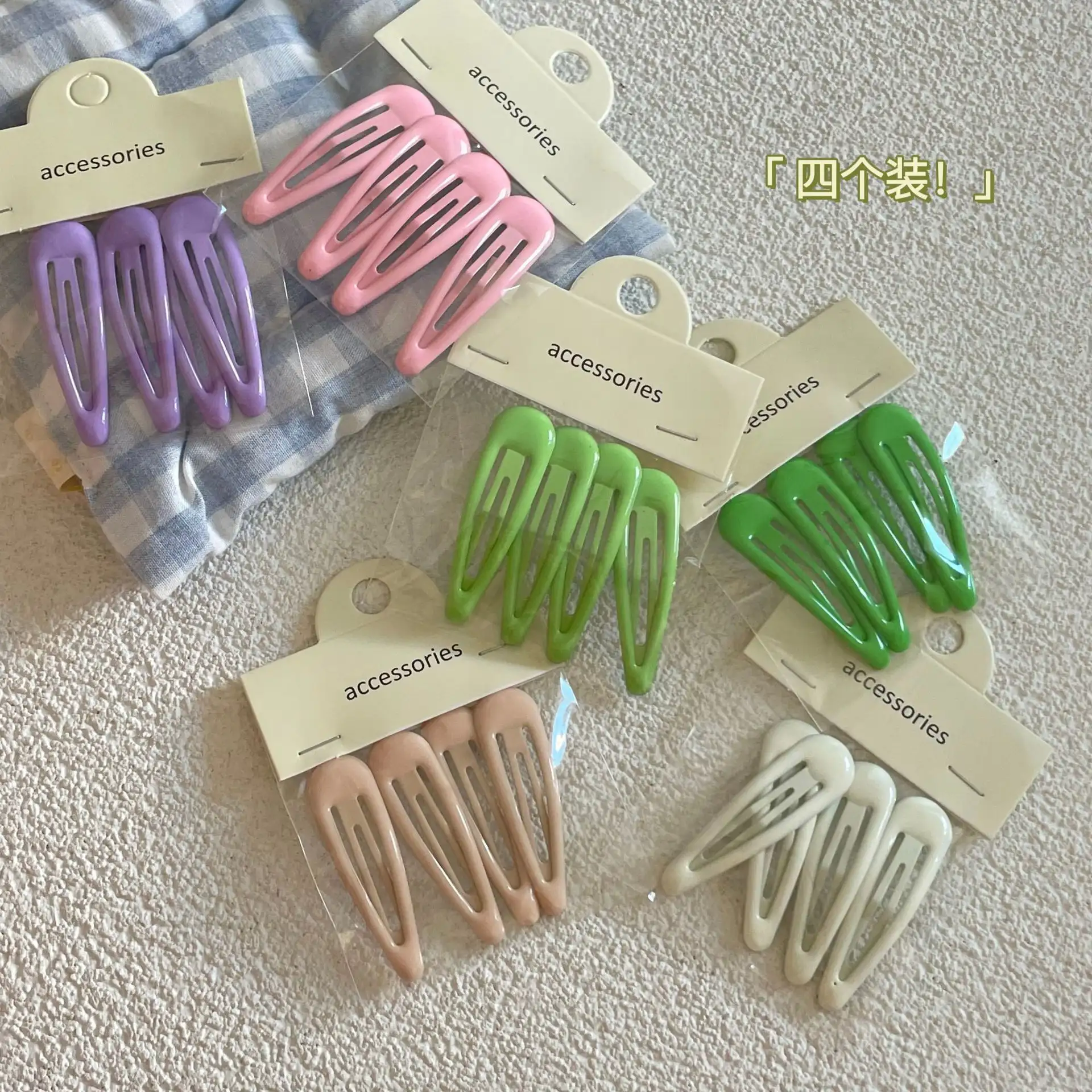 Color glue drop hair clip all-match hair clip side clip Korean version