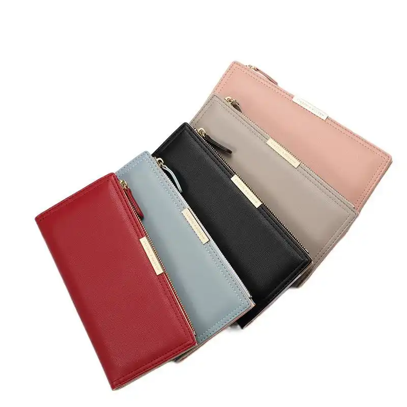 Wallet Lady Korean long wallet multi-clip zippered pocket lady purse