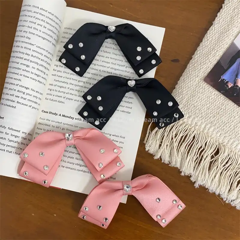 Korean version bowknot fabric duckbill clip hair clip bangs clip hair accessories