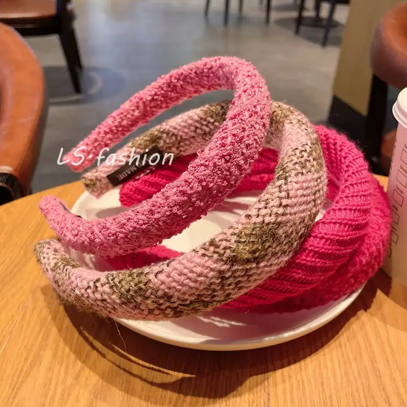 Rose Pink Hair Headband High Skull Top Korean Sponge Headband Advanced Sense Headband Hair Accessories