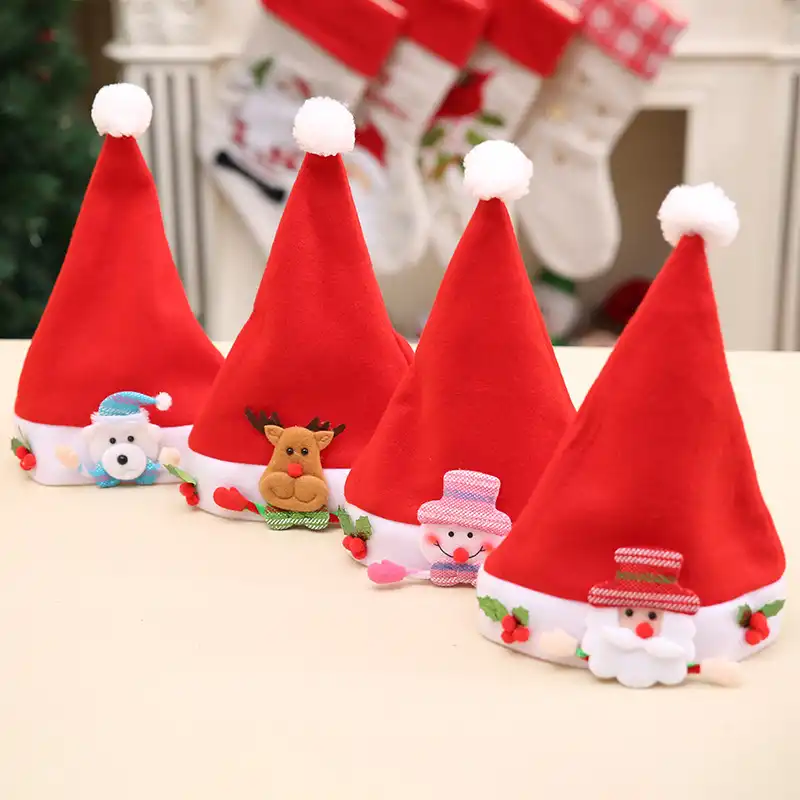 Christmas ornaments santa hat gift christmas children hat cartoon cap