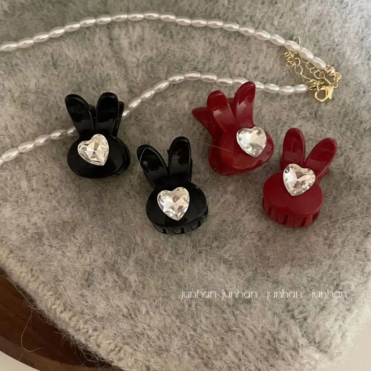 Korean Rabbit Clip Rhinestone Hair Clip