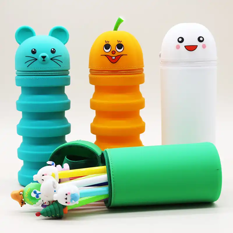 Creative silicone pencil case shrink pencil case stationery storage bag pen holder