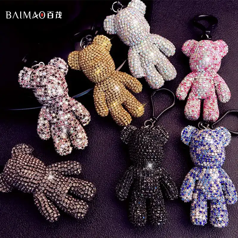 Fashion diamond-studded bear doll key chain car key chain bag pendant