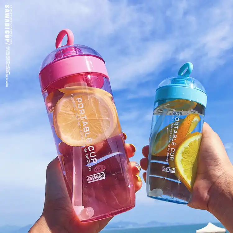 Color plastic cup outdoor sports bottle