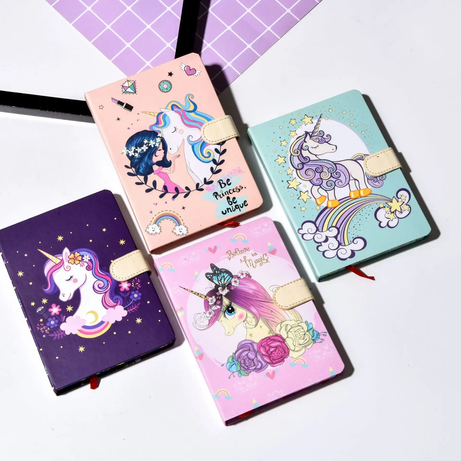 Unicorn Rainbow Magnetic Clasp Creative Cartoon Notebook