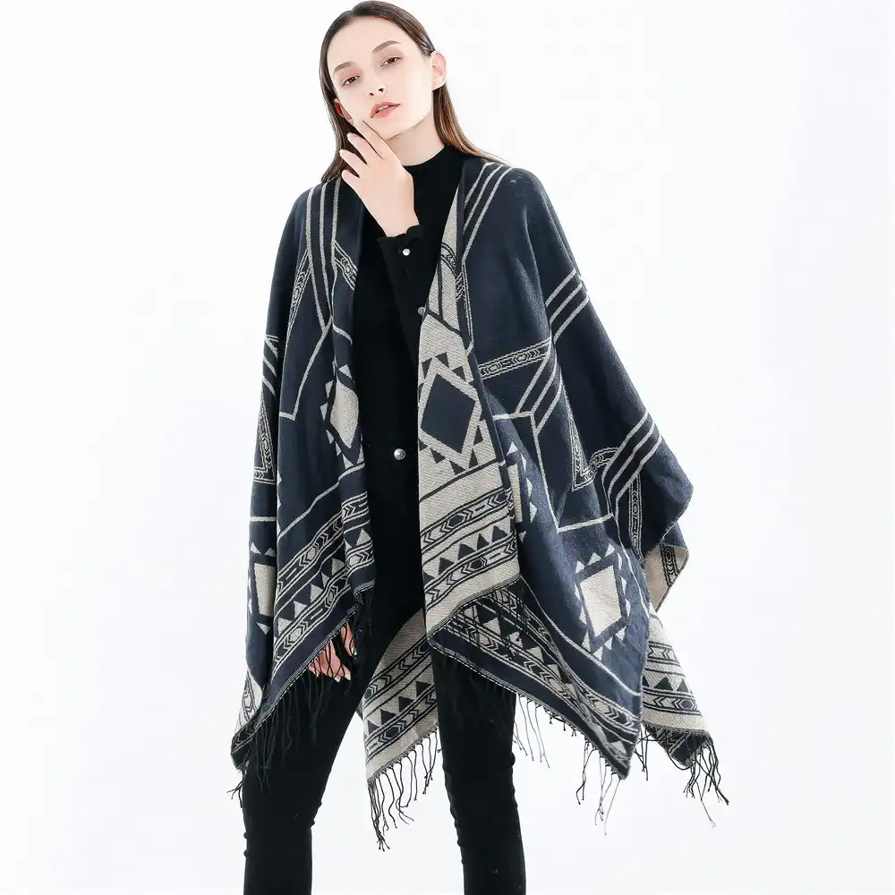 Fashionable autumn and winter warm high-end imitation cashmere scarf shawl