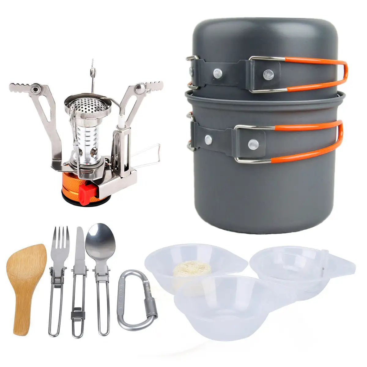 Outdoor supplies camping cookware set portable 1-2 people picnic stove cookware set