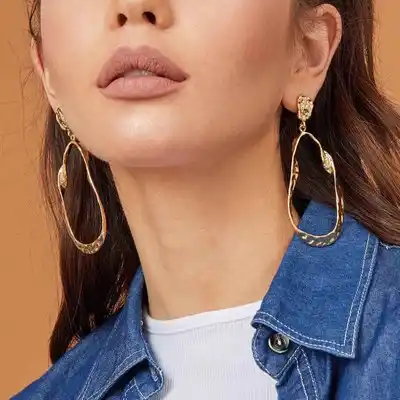 Geometric big circle earrings accessories