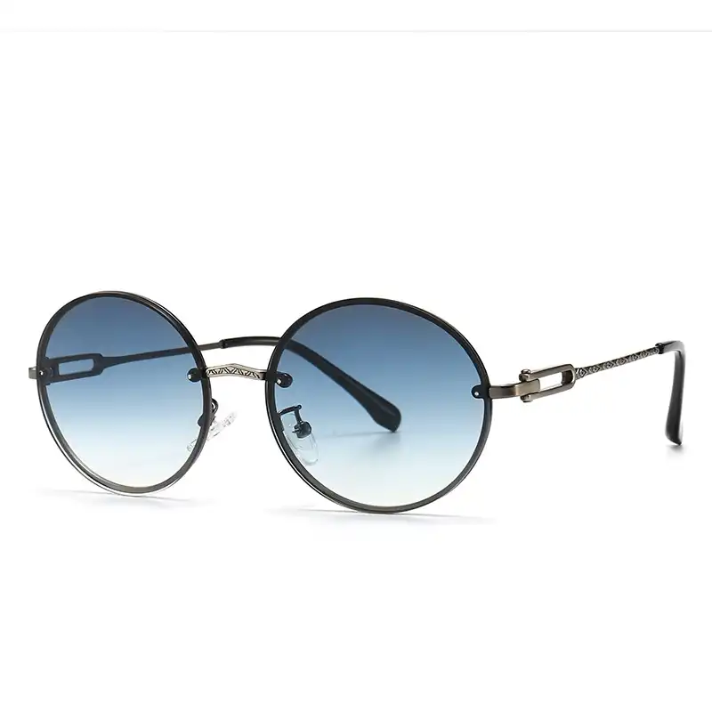 Modern retro round frame narrow sunglasses INS street shot sunglasses