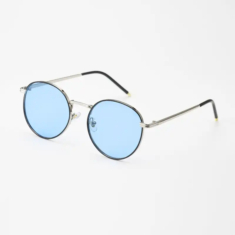 Korean version of round fashion sunglasses ocean film street shot sunglasses trend metal glasses