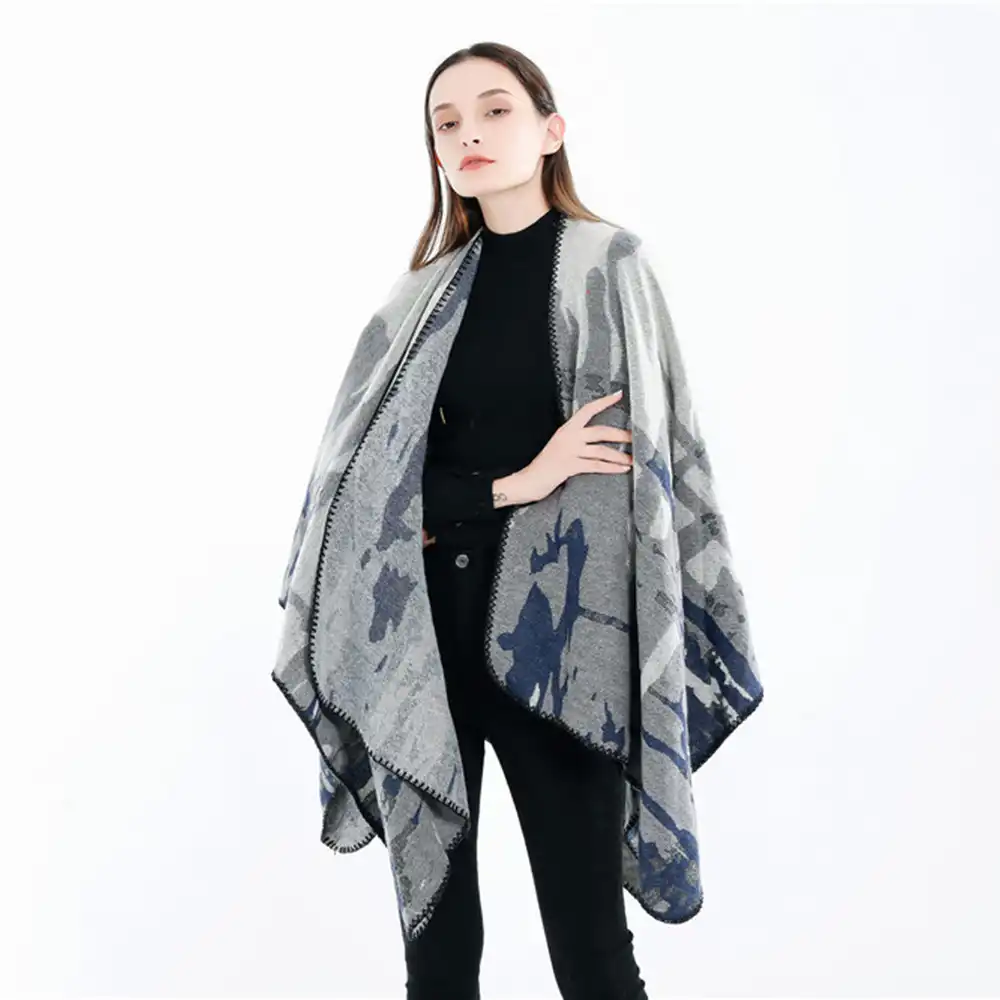 Autumn and winter camo imitation cashmere jacquard lengthened shawl