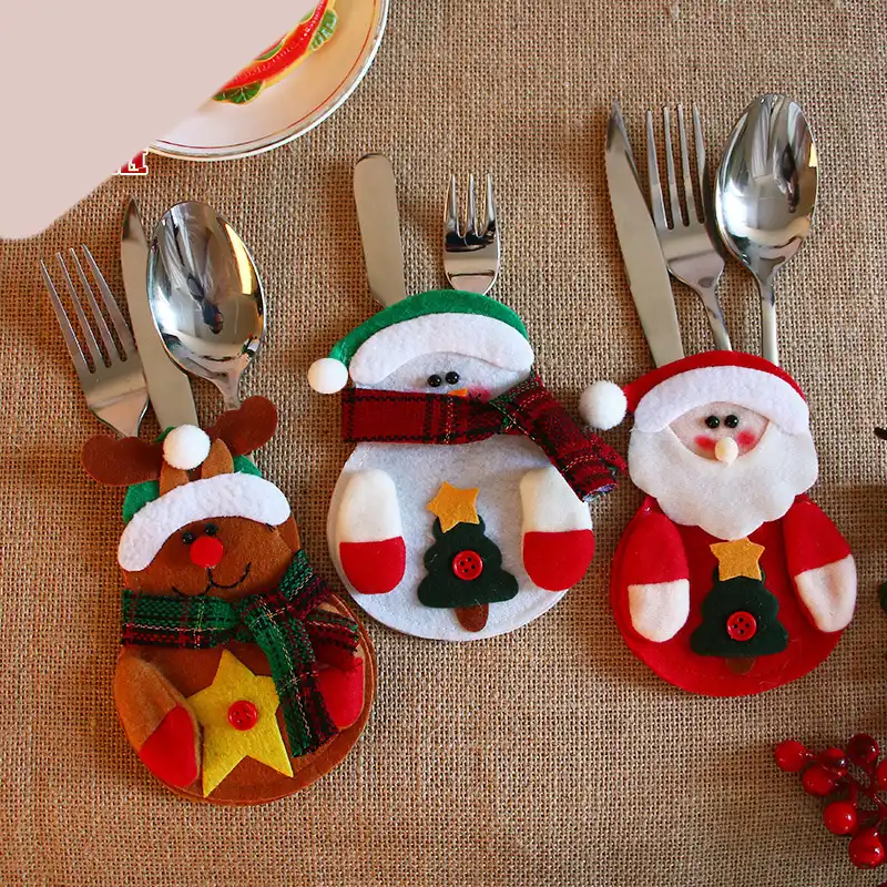 Christmas cutlery bag cutlery set Christmas decorations tableware set