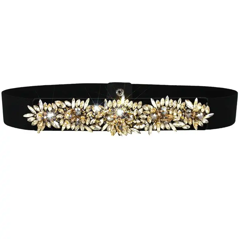 Handmade crystal rhinestone belt Korean version elastic elastic waist seal