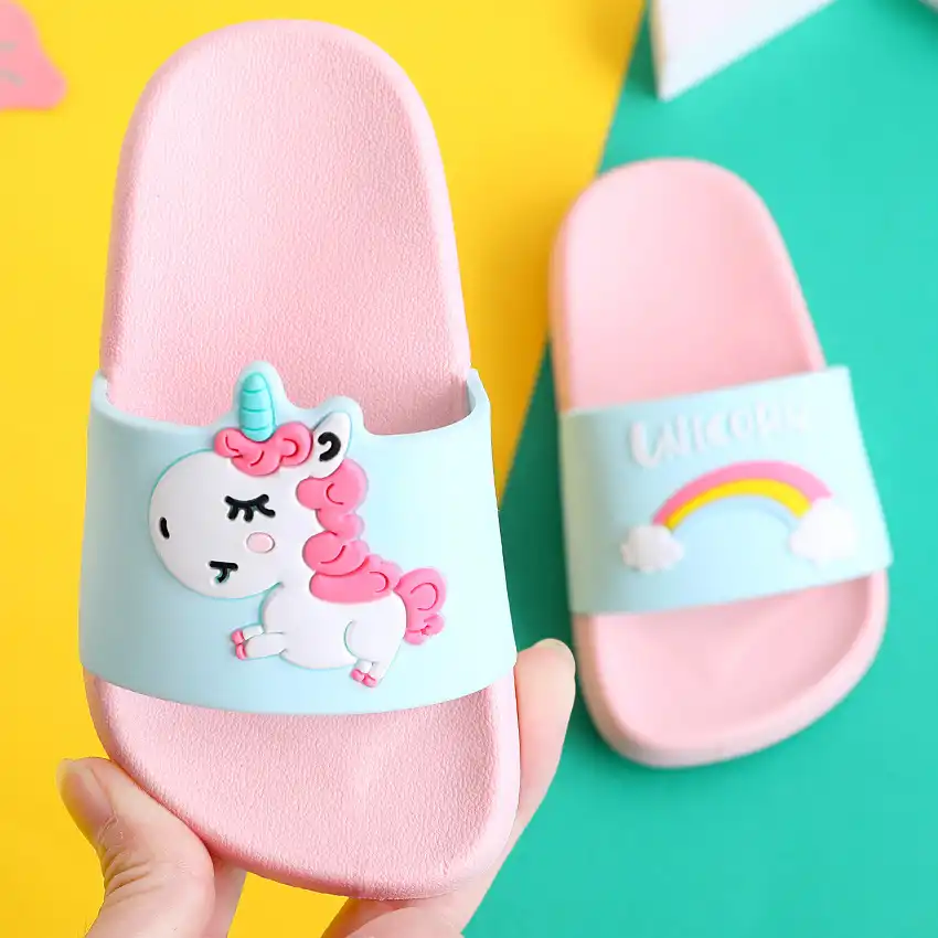 Children's sandals and slippers with soft bottom non-slip cartoon unicorn slippers