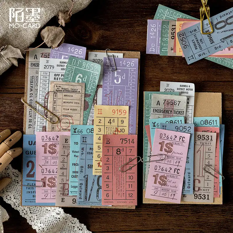 Notebook Retro Ticket Series Message Notepad 100 sheets