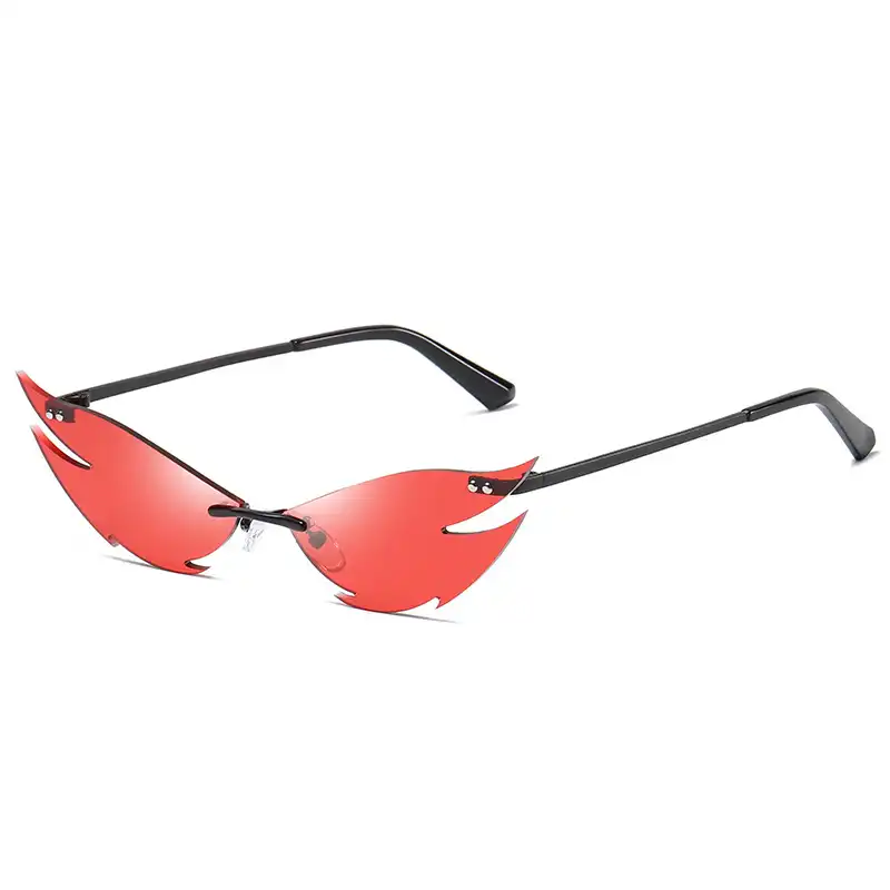 Frameless cat eye sunglasses female punk sunglasses cross-border fashion glasses