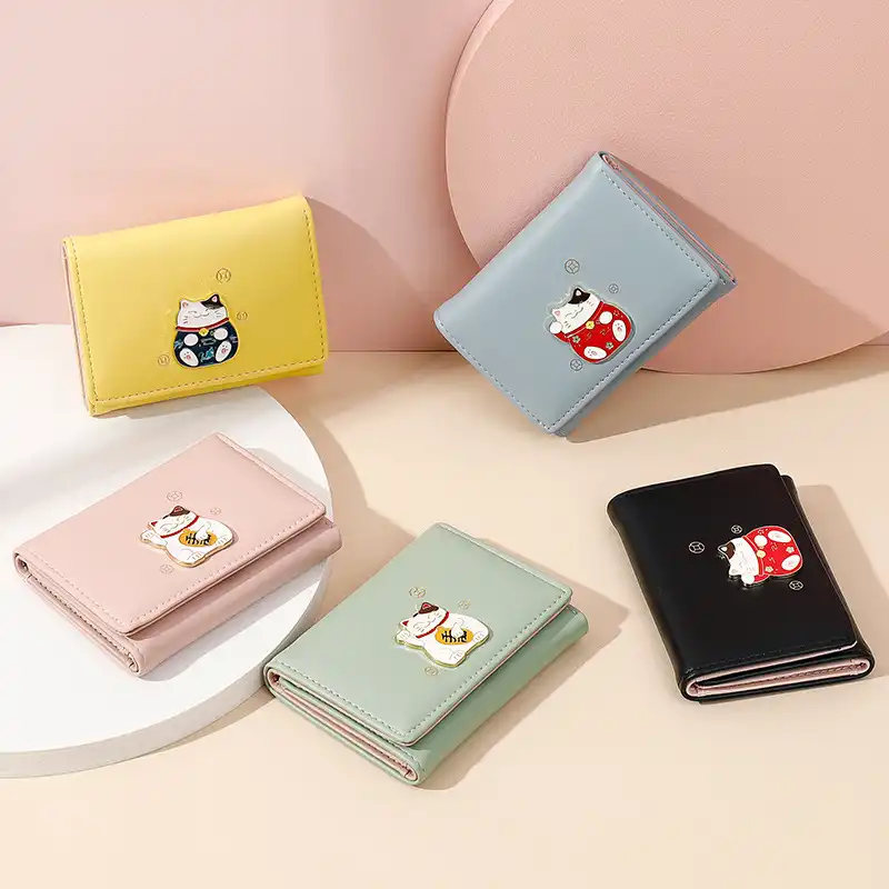 Korean version of multi-card pu wallet short wallet cartoon cute lady wallet