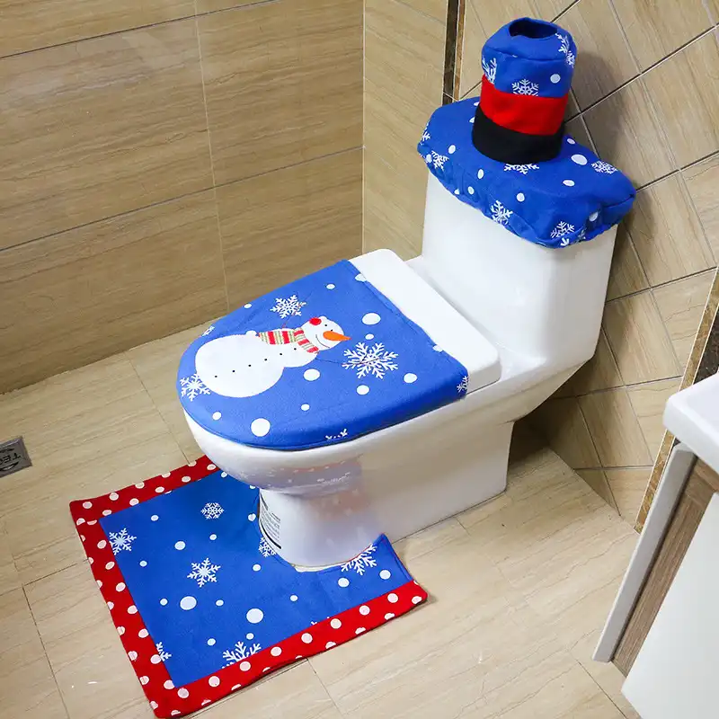 Christmas snowman toilet set with hand embroidery