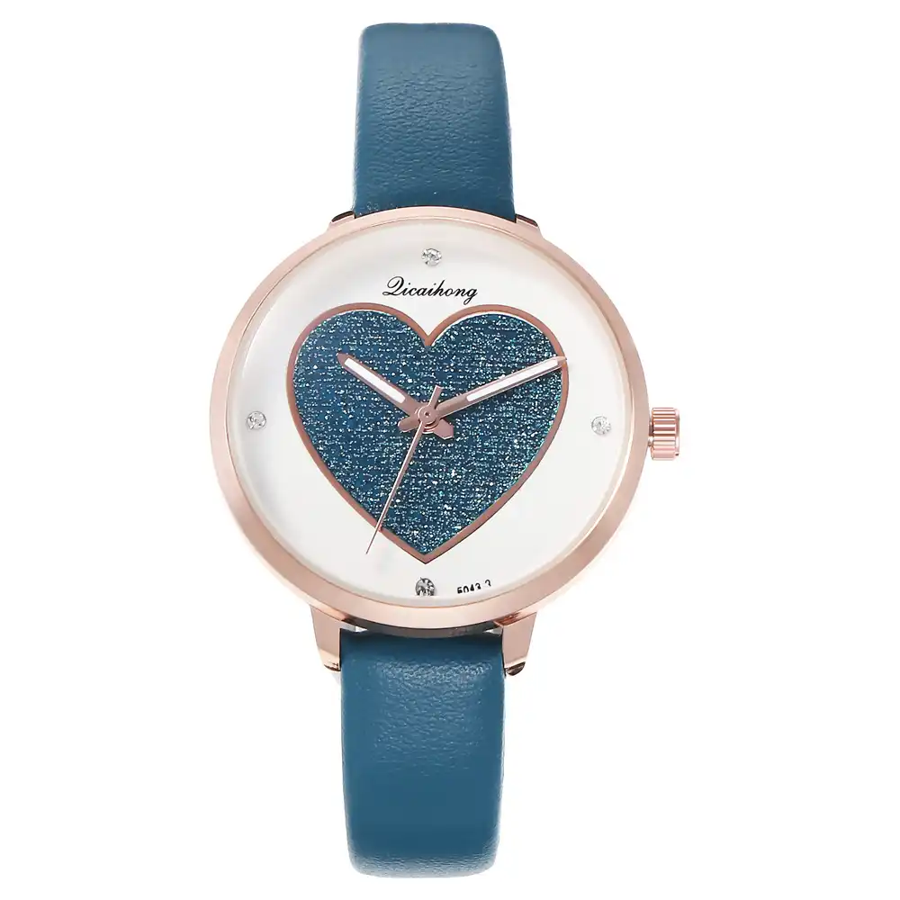 Korean casual couple watch ladies personalized heart heart dial belt watch