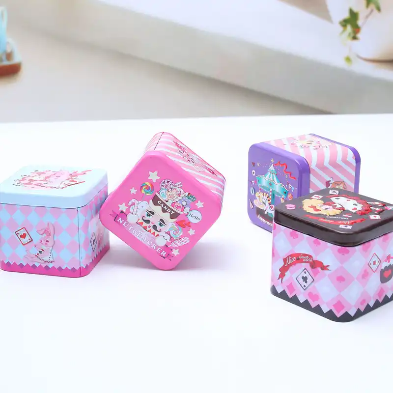 Square embossed tin box cartoon tinplate packing box