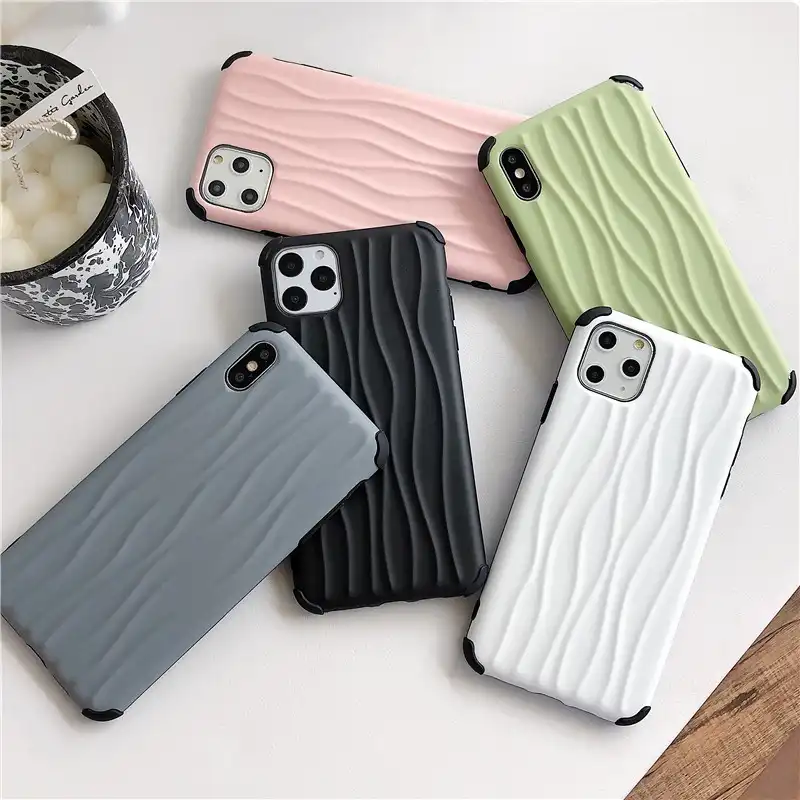 Wave pattern drop-resistant iPhone11Pro max mobile phone case