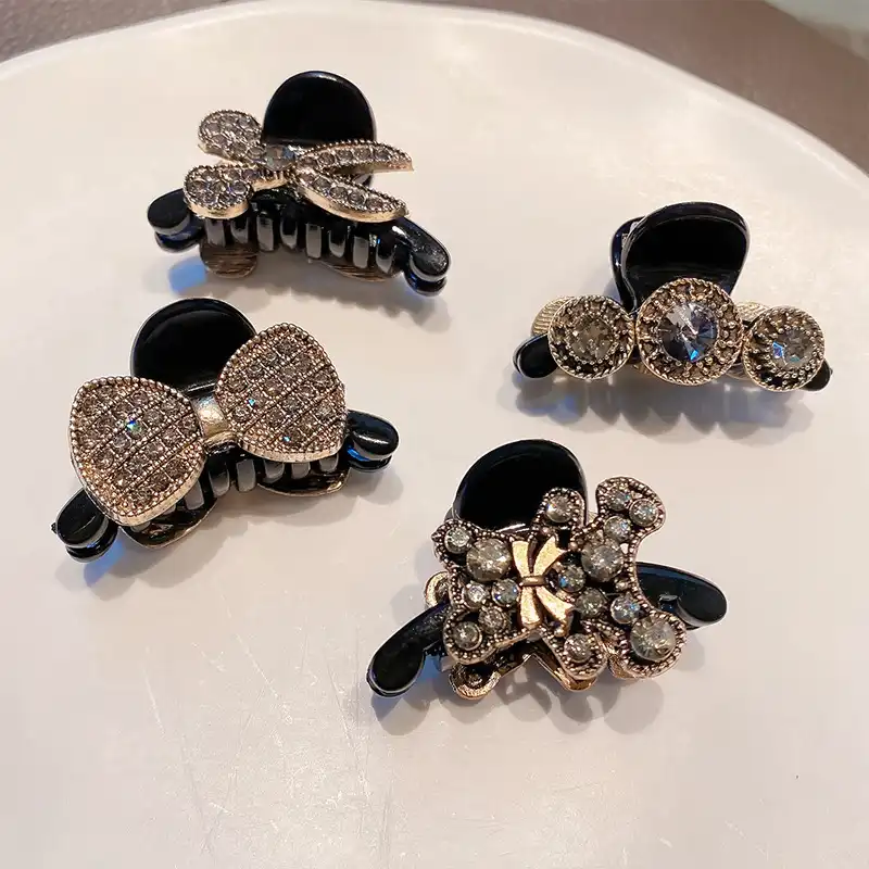 Korea Exquisite Small Rhinestone Bow Knot Clip Small Hair Clip Side Clip Hair Accessories