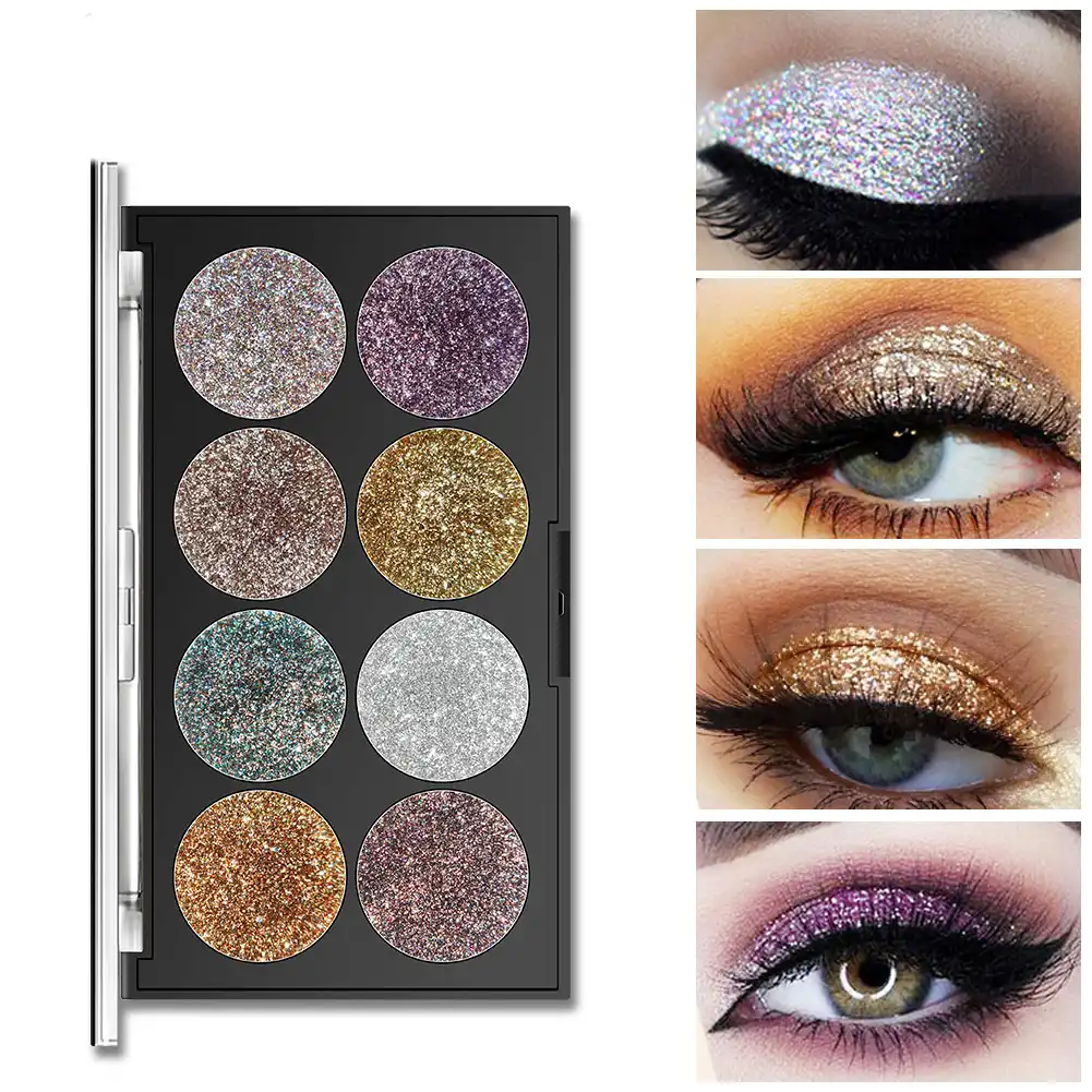 8-color sequins Glitter eyeshadow palette Bling high-gloss eyeshadow